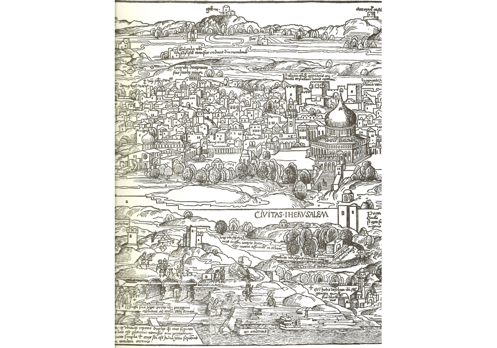 Viaje Tierra Santa-Breidenbach-Ampies-Hurus-Incunables Libros Antiguos-libro facsimil-Vicent Garcia Editores-8 Jerusalen detalle.